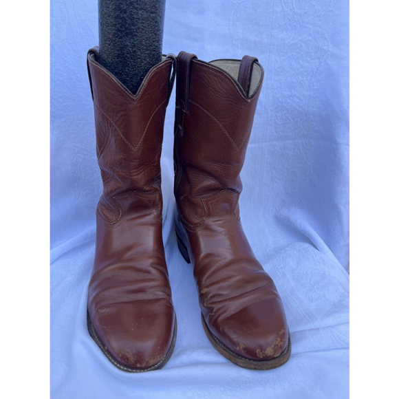 Unisex Justin Brown Western Cowboy Boots Size men’s size 7.5‎ made in USA - Picture 13 of 15